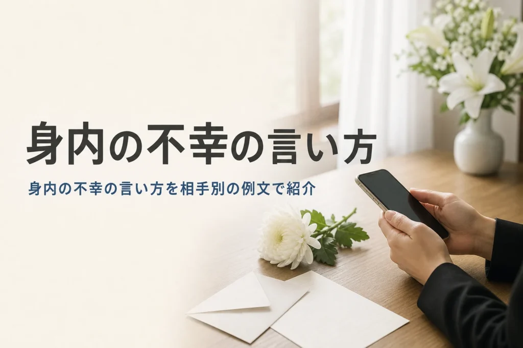 身内の不幸の言い方と相手別の例文を紹介する記事のアイキャッチ